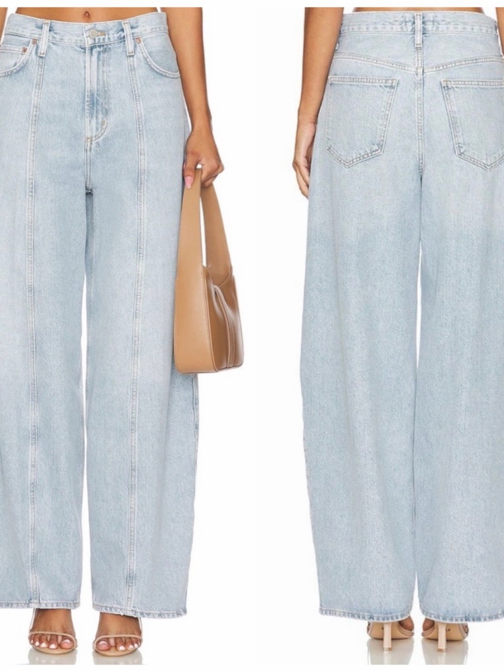 Agolde Kristen Barrel Jeans Wide Leg Light Wash Relaxed Rigid Denim High Rise 29
